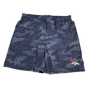 NFL Team Apparel FOCO Denver Broncos Football Blue Camo Cargo Shorts Size XL